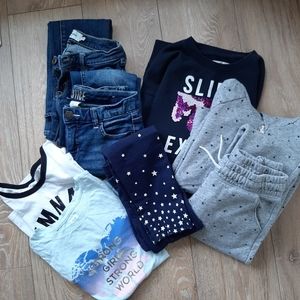 GIRLS' 8-piece, sz 10-12 bundle (Aberc/Justice/ON)